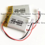3.7v 402030     200mAh Lipo Rechargeable Battery for JST 3pin 1.0mm Plug Mp3 GPS DVD