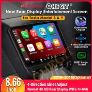 Newest 8.66 inch Rear Child Entertainment Display for Tesla Model 3 /Y WIFI 4G 64G Rear Display Scre