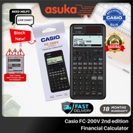 READY STOCK Casio FC-200V2 2nd edition Financial Calculator with 2 way power Original 100% (1 years 