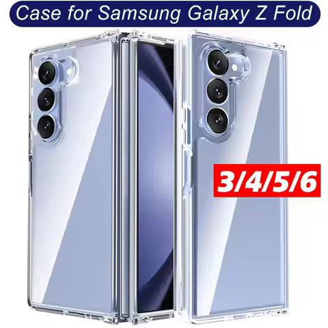 Transparent Phone Case for Samsung Galaxy Z Fold 2/3/4/5/6 Hard PC Protective Shell Cover for Z Fold