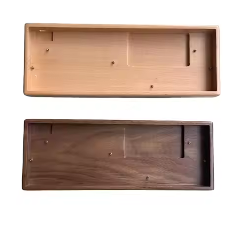 Walnut/Beech Wooden Keyboard Case for 60% 61/64 Key Mini Mechanical Keyboards Compatible Pok3r DZ60 