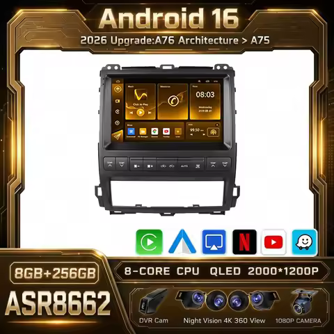 Android 16 Car For Toyota Land Cruiser Prado 120 For Lexus GX470 GX 470 J120 2002 - 2009 Carplay GPS