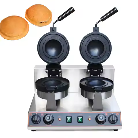 HPH2O Double Head UFO Hamburger Machine Gelato Panini Press Maker Non-stick Coating Burger Waffle Ma