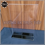 T-shaped mica tabletop menu with 3-layer adhesive base, tabletop mica board, tabletop menu, QR code 