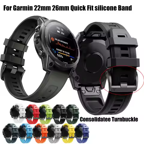 QuickFit 22mm 26mm Strap for Garmin Epix Gen 2 Silicone Band for Garmin Fenix 7 7X 5Plus 6XPro Endur
