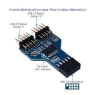 USB 9 Pin Female to Dual 2 Port USB 2.0 9Pin Male Adapter Converter