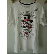 EDHARDY 100% Cotton Unisex Sweatshirt White Skull Printed Top Ready Stock