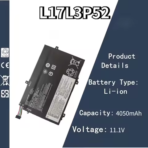 11.1V 4050mAh L17L3P52 Battery For Lenovo ThinkPad L470 L480 E480 E580 L580 L590 Series L17C3P52 01A