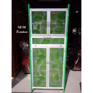 Rak Piring 2 Pintu - Lemari Sayur 2 Pintu - Rak Piring Kaca - Medan