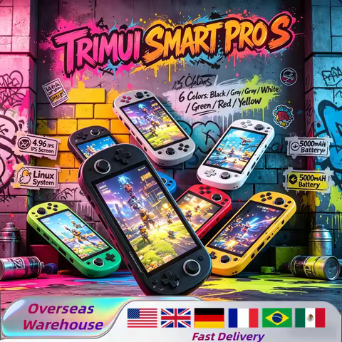 Trimui Smart Pro S TG5050 Handheld Game Console Octa-core 2.0GHz 4.96 inch IPS Display 64GB ROM 5000