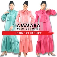 UMMIRIAZ INTERNATIONAL : Ammara Dress Labuh Yang Berstail Daripada Fabrik Satin Velvet Yang Ringan D