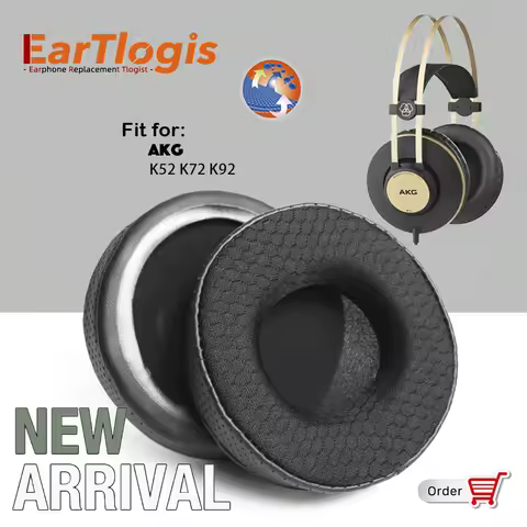EarTlogis New Arrival Replacement Ear Pads for AKG K52 K72 K92 K-52 K-72 K-92 Headset Earmuff Cover 