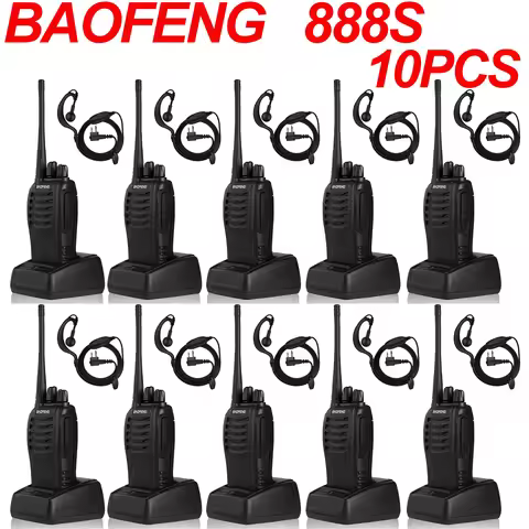 10Pcs/Lot baofeng BF-888S Walkie Talkie Two-way Radio Set BF 888s UHF 400-470MHz 16CH walkie-talkie 