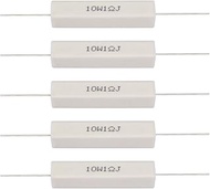 Ceramic Resistor 10 Pieces, 10W Cement Resistor Speaker Divider Resistor Kit Ceramic 1 Ohm/1.5 Ohm/5