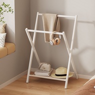 Foldable Floor Coat Rack Bedroom Clothes Hanger Stand Portable Storage Rack for Bedroom & Bedside