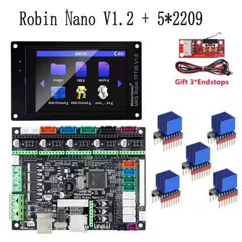 MAKERBASE Motherboard MKS Robin Nano V3 Control Board 3D Printer 32 Bit Controller Kit TS35 Touch Sc
