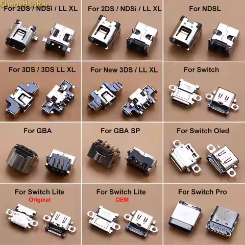 1pcs USB Type-C Charging Port Connector For Switch NS Pro Lite Oled Power Jack Socket For 2DS New 3D