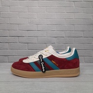 Adidas Gazelle Indoor Trainers Burgundy Arctic Green Shoes