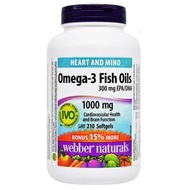 Webber Naturals - Omega-3 魚油 1000毫克 (300毫克 EPA/DHA) 210粒 (平行進口) (38729) 此日期前最佳:2025年9月