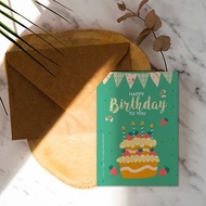 草莓蛋糕【CM22016】洛可可草莓生日卡片 明信片含信封