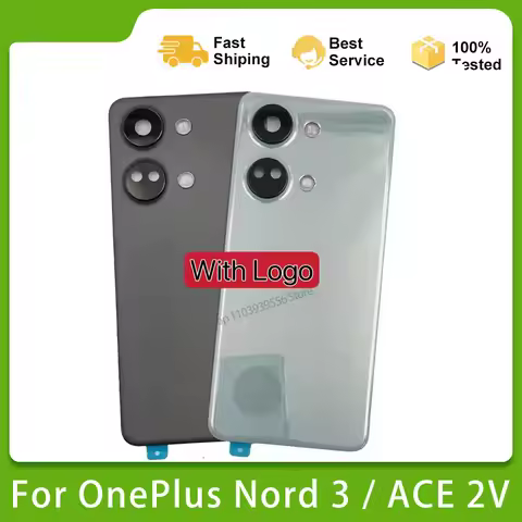 Original Rear Door Battery Cover Gorilla Glass Housing Case For OnePlus Nord 3 / ACE 2V Back Cover w