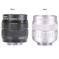 35mm F/1.7 C mount CCTV 2/3" lens body 12 blades for Nikon 1 J1 J2 V1 V2 he shan trade he shan trade