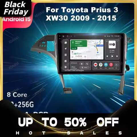 Car Radio Android 15 For Toyota Prius 3 XW30 2009 - 2015 Multimedia Qualcomm Viedo Player Wireless C