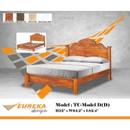 EUREKA Model D Queen Bed/Katil Kayu Solid Wood Durable (Deliver &amp; Installation Klang Valley)
