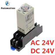 Power-on Delay Rotary Knob DPDT 1S/5S/10S/30S/60S/3M/5M/10M/30M Timer Timing Time Relay AC/DC 24V H3