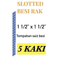 Besi Angle Rak lubang 5 kaki/Besi Rak /Slotted angle bar/ Besi Rak Almari (READY STOCK)