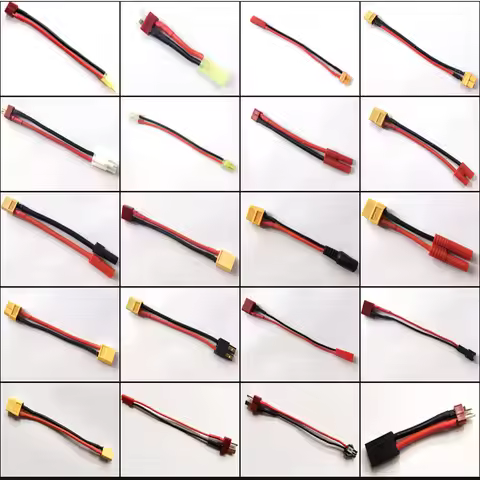 XT60 EC5 EC3 T Deans 4.0mm 3.5MM JST SM Tamiya Plug Female to Male Adapter Connectors 10 12 14 16Awg