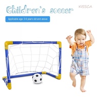 KISSCA Soccer Goal Post Net Set, Removable Net Foldable Kids Soccer Goal, High-Strength Frame with I