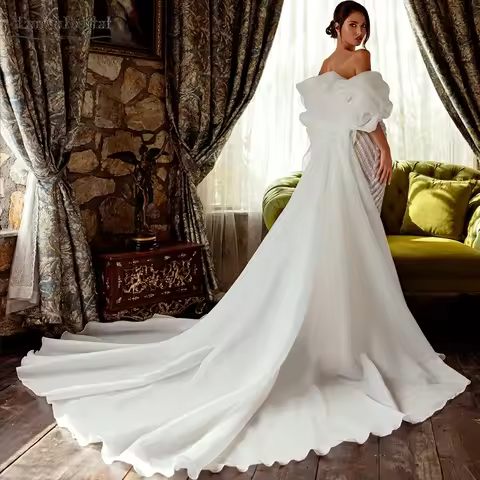 Seersucker Wedding Cape With Long Train ,Charming Elegant Bridal Jacket DJ462