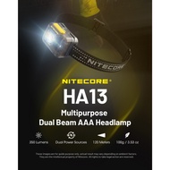 NITECORE LED Headlamp Dual Beam Lightweight 350lm - HA13 - Black