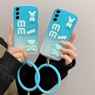 Casing Samsung S21 Fe Casing Samsung S1 Wavy Edge Phone Cute Casing Three-dimensional Figure Doll wi
