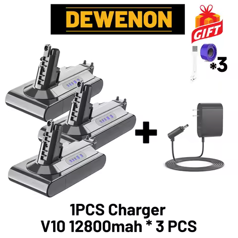 For Dyson V10 22.2V Replacement Battery with 21700 Cells 12.8ah Capacity, Long Runtime - Compatible 