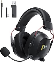 Mytrix Tac Master 2.4GHz Wireless Gaming Headset with Noise Cancelling Microphone for PC, PS4, PS5, 