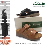 LSJ Clarks Women Deluxe Comfort Wedges Sandals Premium Quality Sandal Wanita Clarks