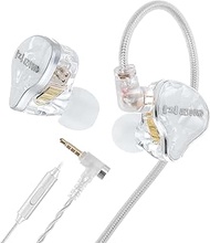 Hzsound White Snow New IEM HiFi in Ear Monitor Headphones,Resin drip molding Cover HiFi Wired Earbud
