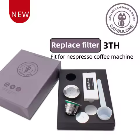Capsulone 3rd STAINLESS STEEL Metal Capsule Compatible Nespresso Machine Refillable Reusable thread 
