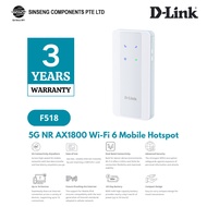 D-Link F518 Dual Band WiFi 6 Mobile Hotspot 5G SIM Card Router | AX1800 | Portable 8000mAh Battery