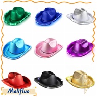 MELIFLUO Space Cowgirl Hat, EVA Composite Light Up Cowgirl Hat, Durable Comfortable LED Shiny Cowboy