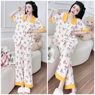 Đồ Bộ Ngủ Dài Bigsize 50-100kg Pijama Lụa Nhật Cổ Sen Đồ Bộ Mặc Nhà