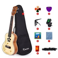 Kmise Professional 23 Inch Concert Ukulele Uke Hawaii Guitar Solid Spruce Mahogany 18 Fret