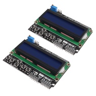 2pcs 1602 LCD Keypad Shield 1602 LCD Expansion Shield Board Blue Backlight 4.5-5.5V for Arduino R3 M