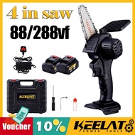 Keelat KEC004 Cordless 6’‘in Mini Chainsaw Electric ​Portable and Cordless Chain Saw Rechargeable Ba