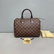 Louis Vuitton Speedy25棕棋盤格枕頭包