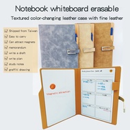 [WTB Notebook Whiteboard] Textured leather case notebook whiteboard, erasable whiteboard, easy to ca