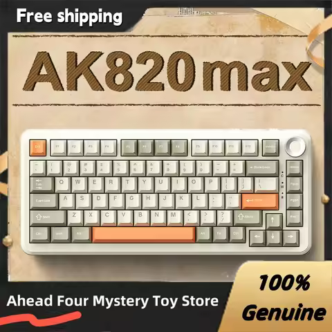 Ajazz AK820 Max 3 Modes Mechanical Keyboard Wireless Bluetooth Wired RGB Hot Swap PBT Keycap Gaming 