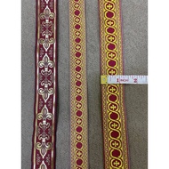 Jacquard Ribbon Etniks Lace Gold Pattern 2.5cm 3.3cm 9 yards 11 yards